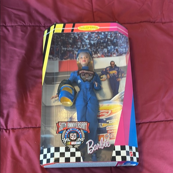 Barbie 50th Anniversary NASCAR Doll - Blue and Yellow - Picture 1 of 2
